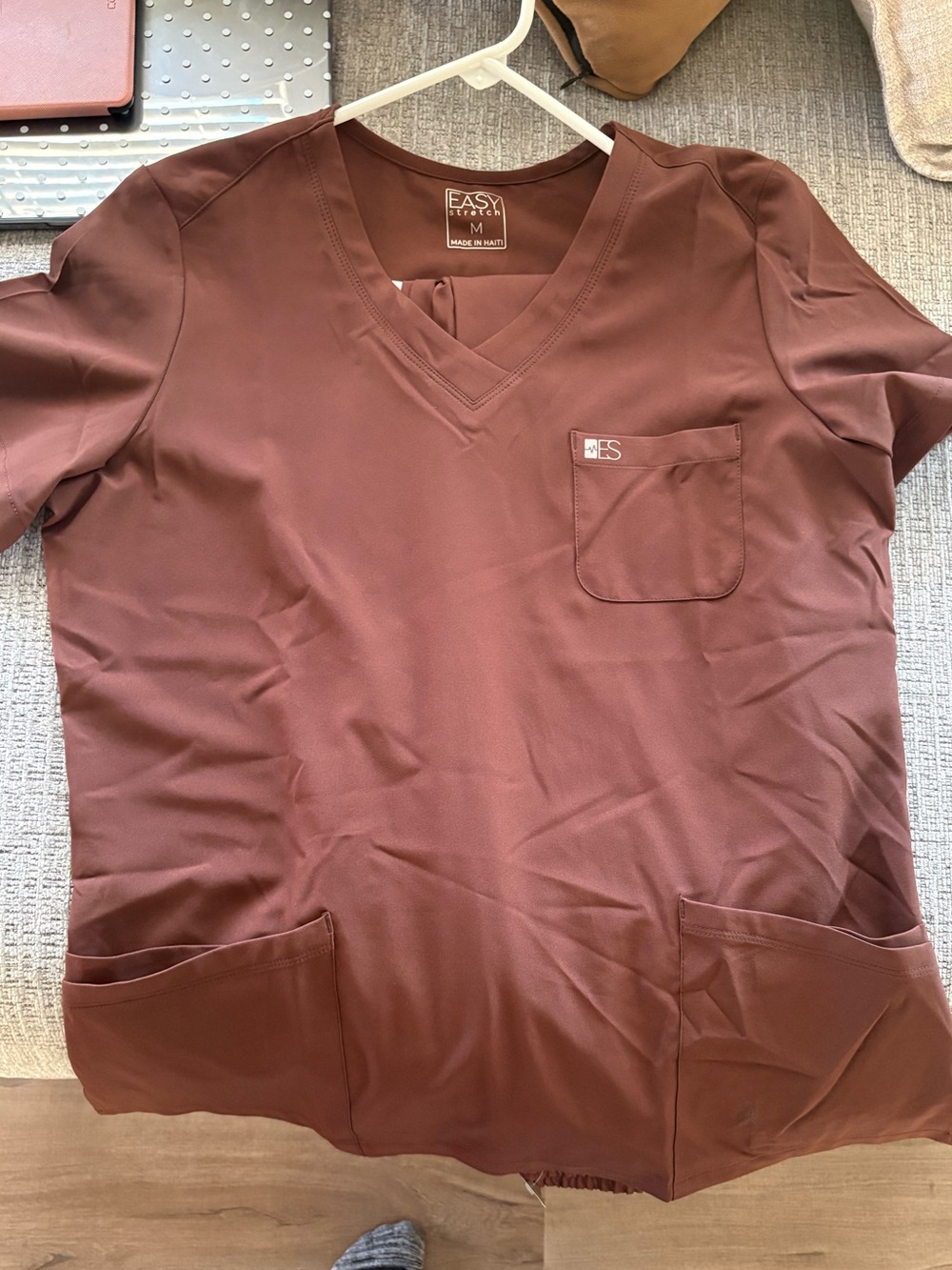 Easy stretch scrub set - Brown, M